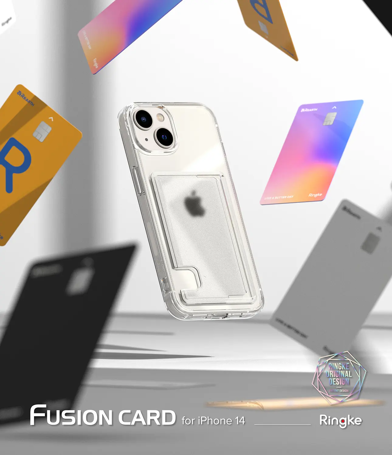 Fusion Card Case iPhone 14 Genomskinlig