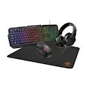 4-in-1 Gaming kit, headset, tangentbord, mus och musmatta, Svart