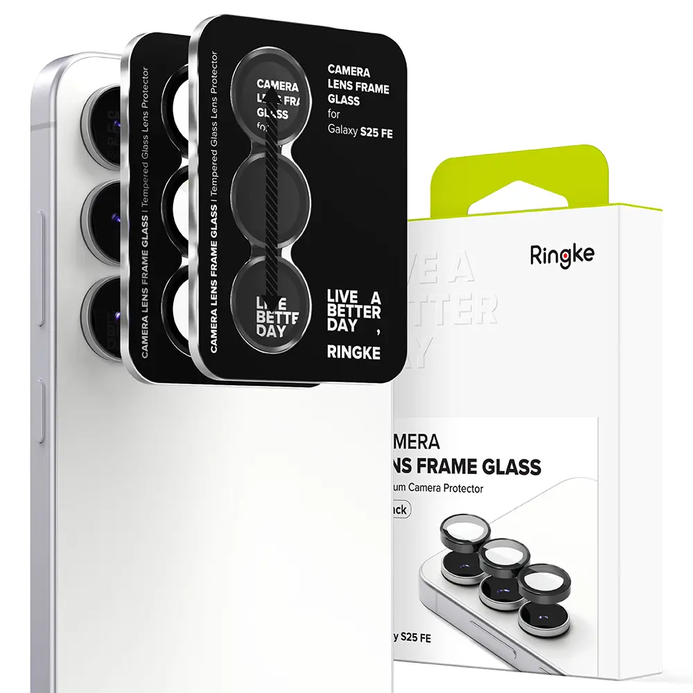 Camera Lens Frame Glass (2-pack) Samsung Galaxy S25 FE Black