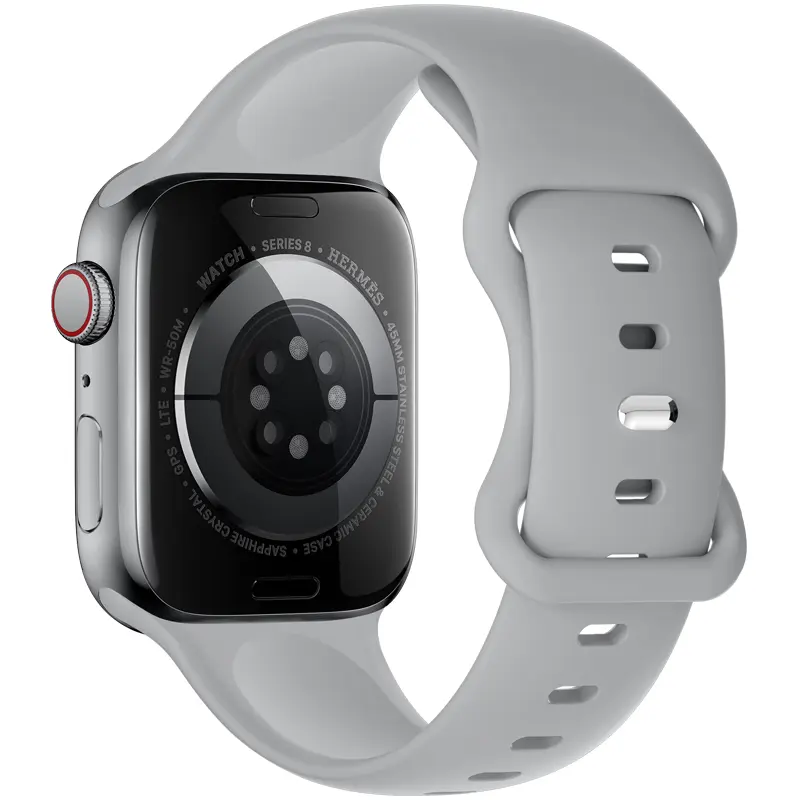 Silikonarmband Apple Watch Series 12 43mm Grå