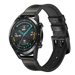Premium Nahkaranneke Huawei Watch GT 2 Pro/Watch GT 2 46mm/Watch GT 2e/Watch GT Musta