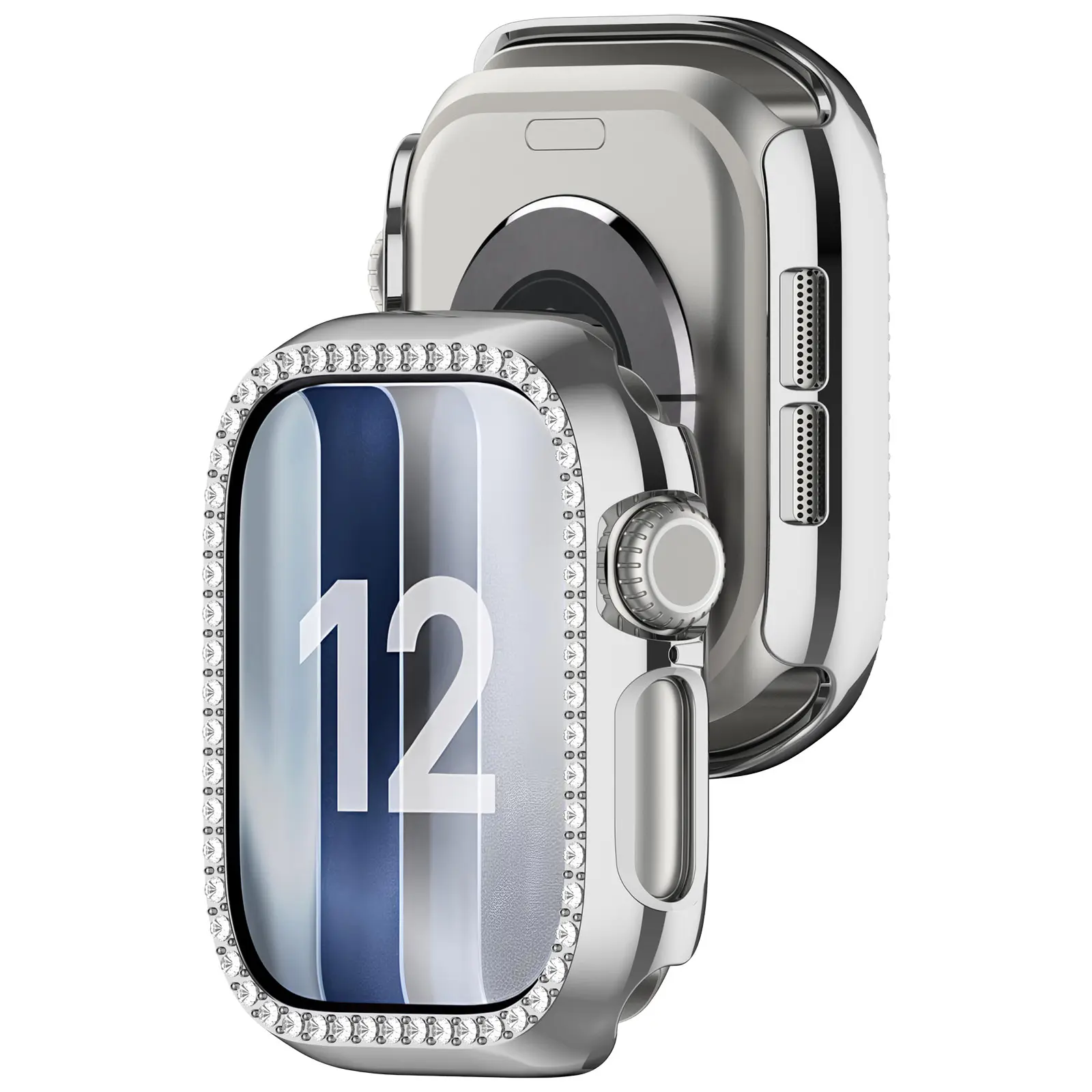 Rhinestone Skal Apple Watch Series 12 43mm Silver