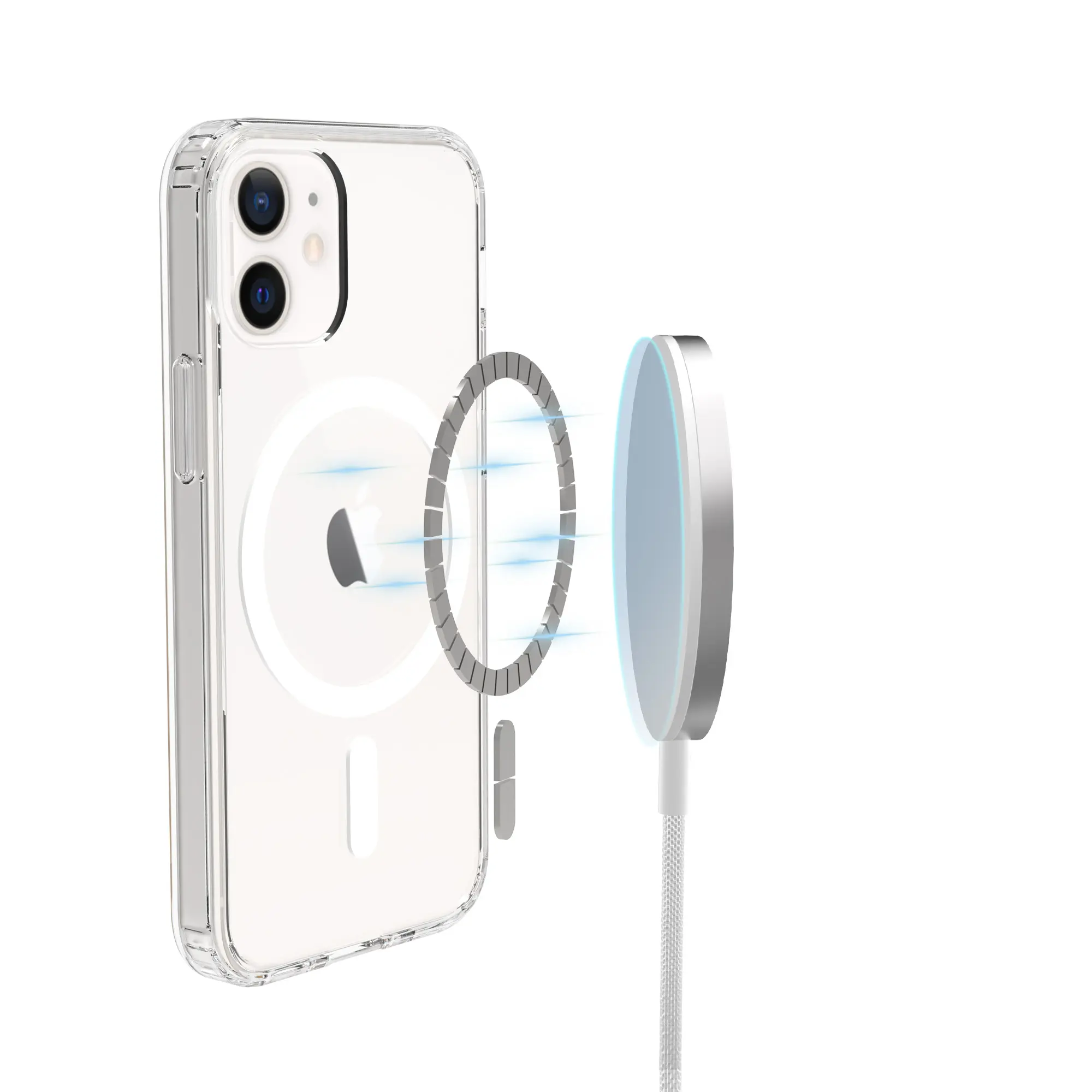 Hybridskal MagSafe iPhone 12/iPhone 12 Pro Genomskinlig