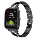 Amazfit GTS/GTS 2 Smalt kædearmbånd med glitrende sten, Sort