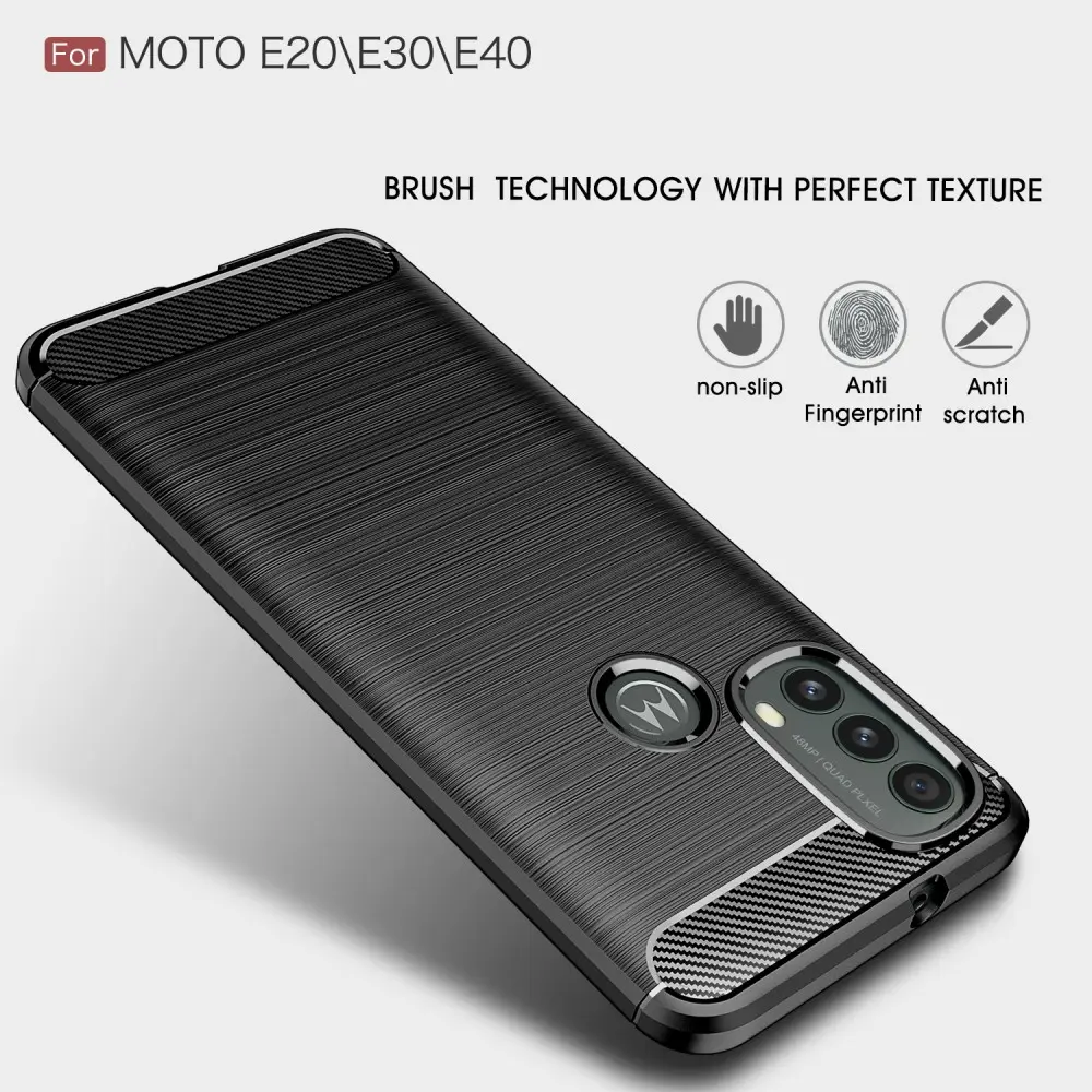 Motorola Moto E40/Moto E20 Skal TPU Brushed Svart