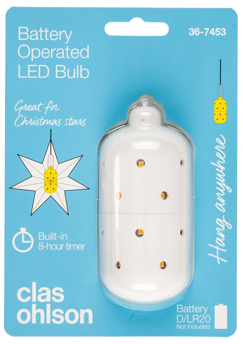 Batteridriven LED-ljuskälla till adventsstjärna