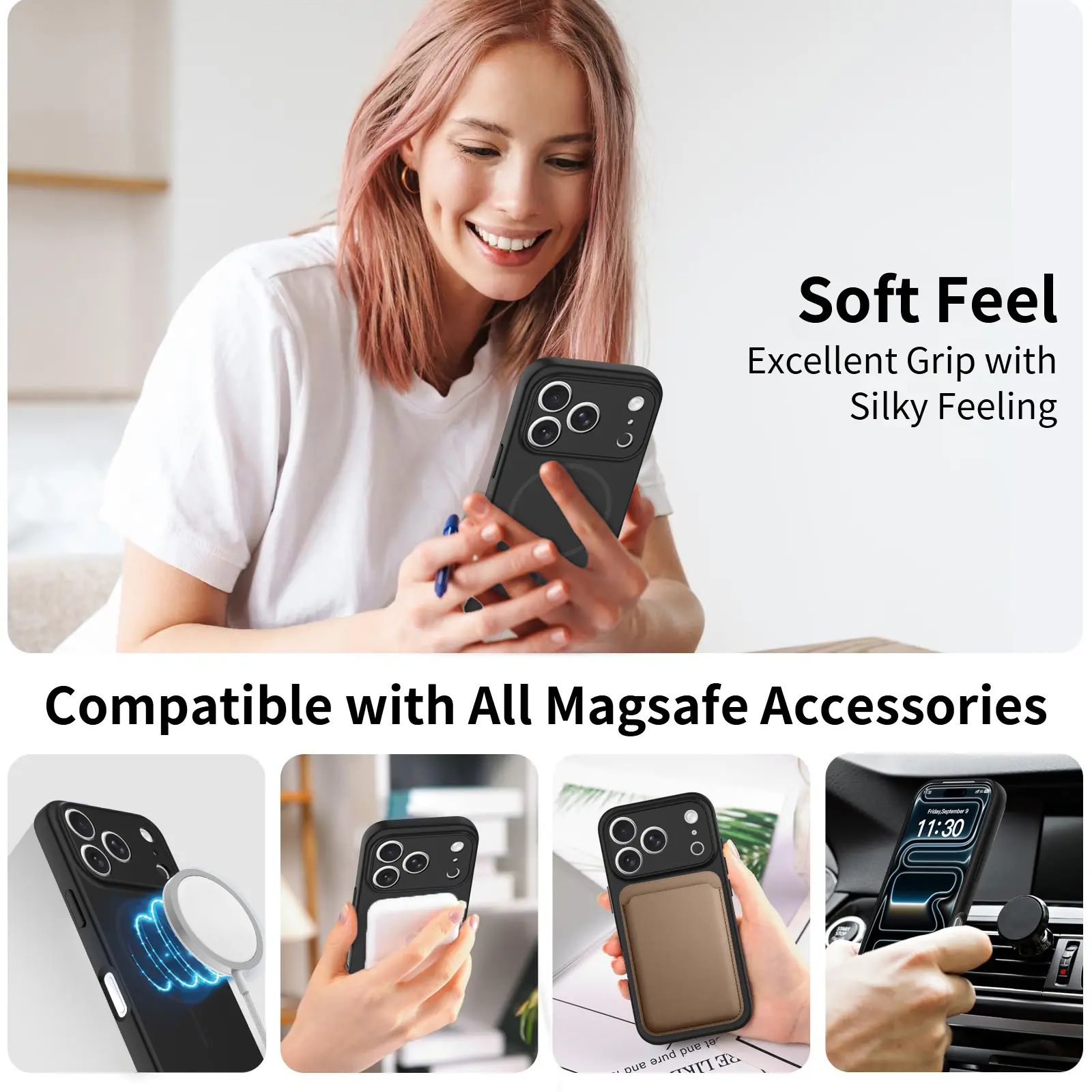 MagSafe-skal SoftArmor iPhone 17 Pro Svart