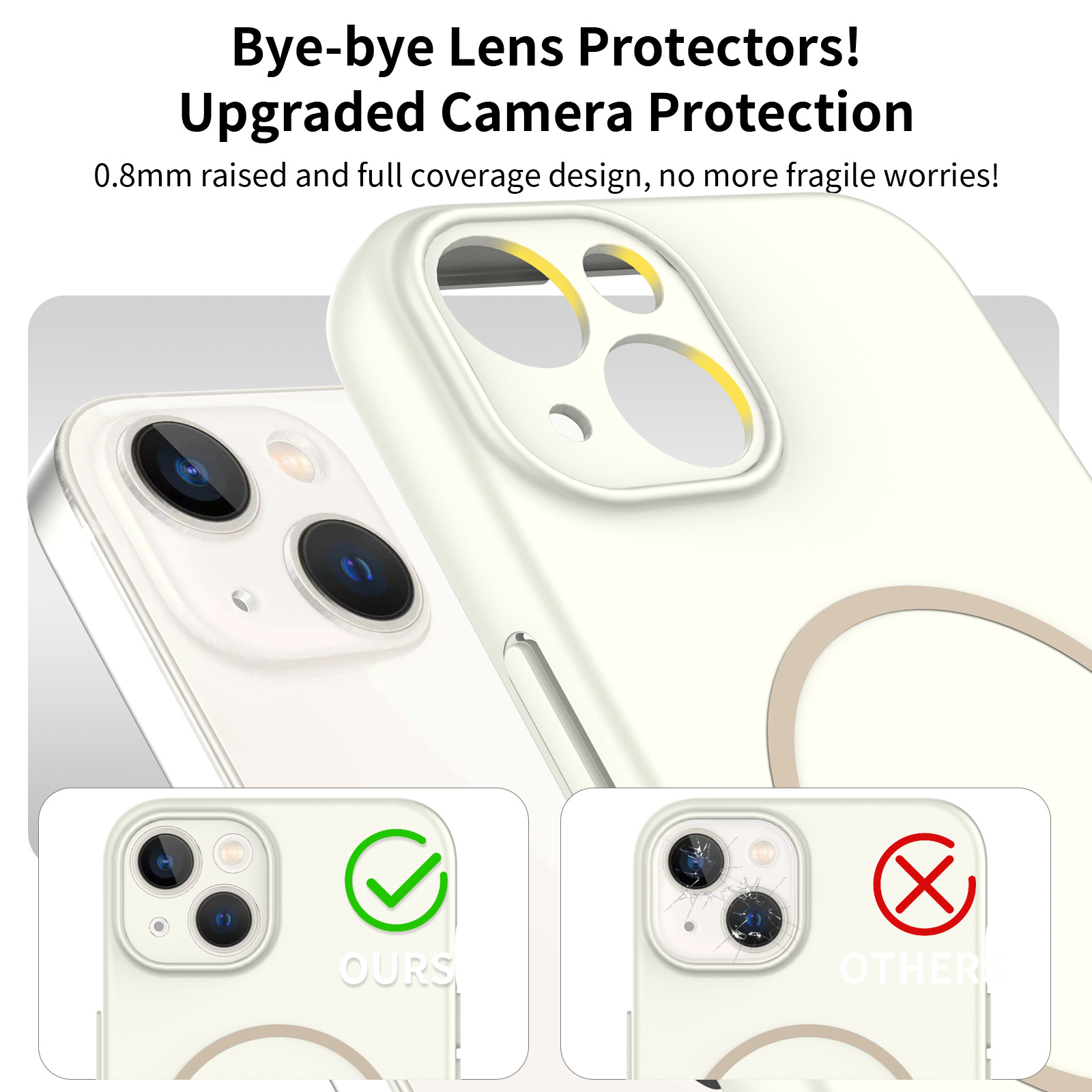 MagSafe-skal SoftArmor iPhone 14 Beige