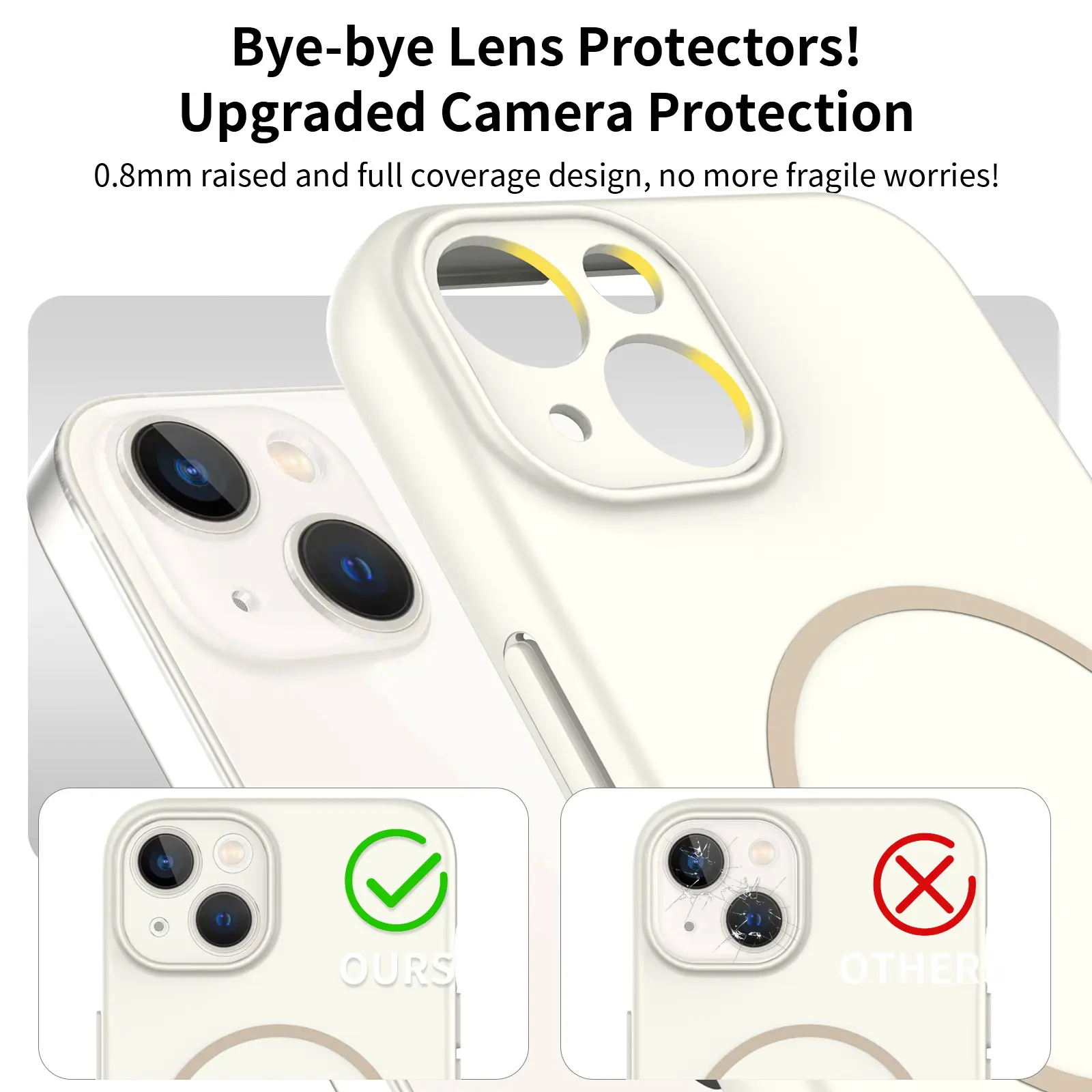 MagSafe-skal SoftArmor iPhone 14 Beige