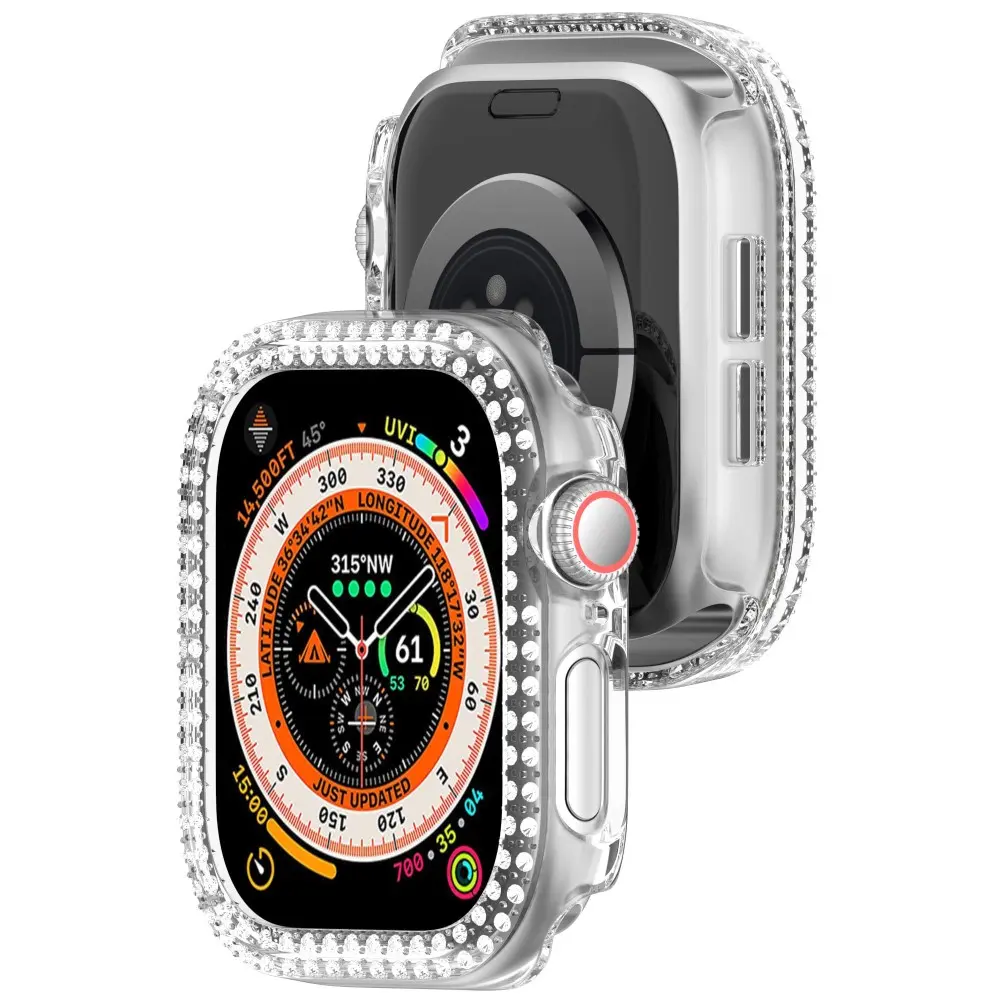 Rhinestone Skal Apple Watch Series 11 46mm transparent