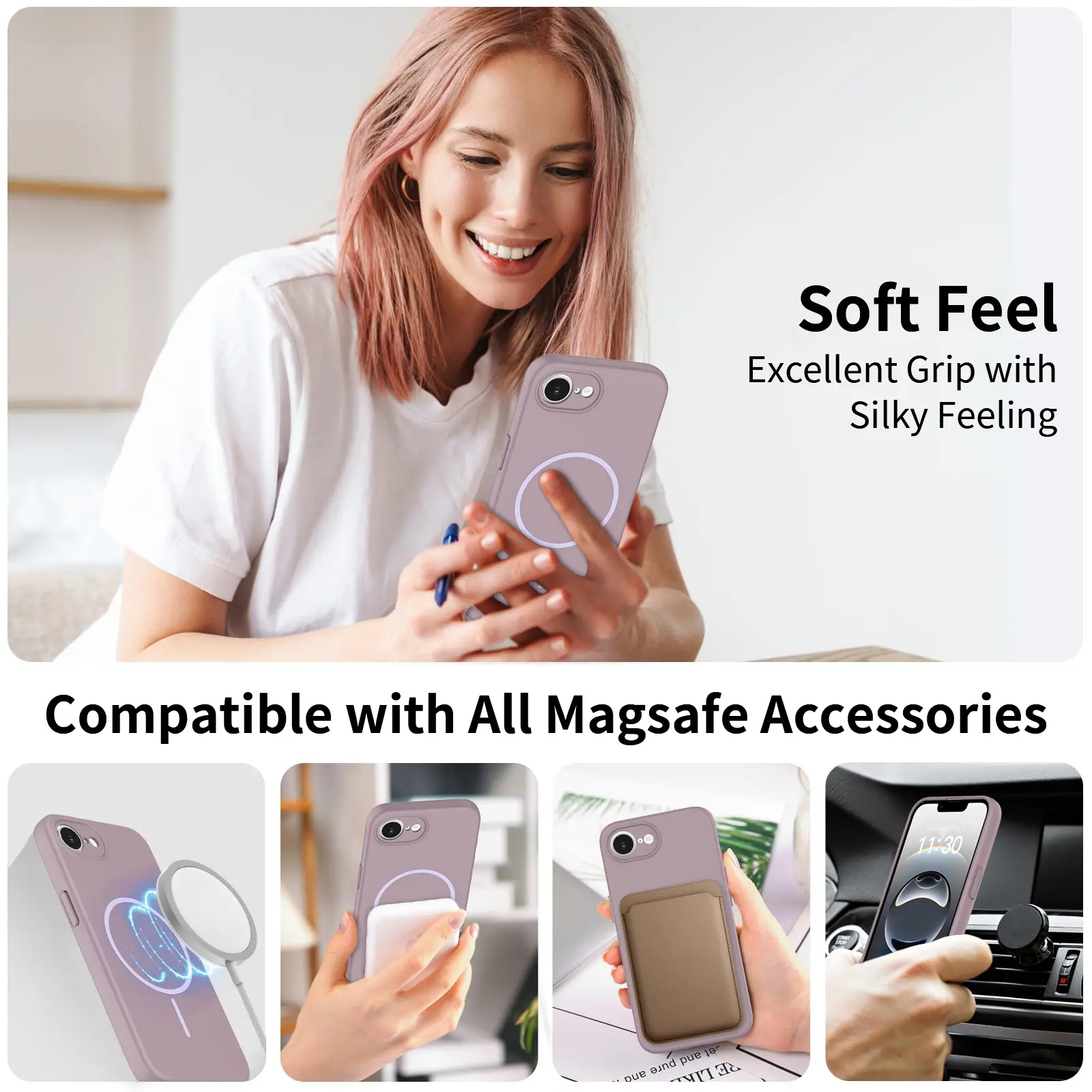 MagSafe-skal SoftArmor iPhone 17e Lila