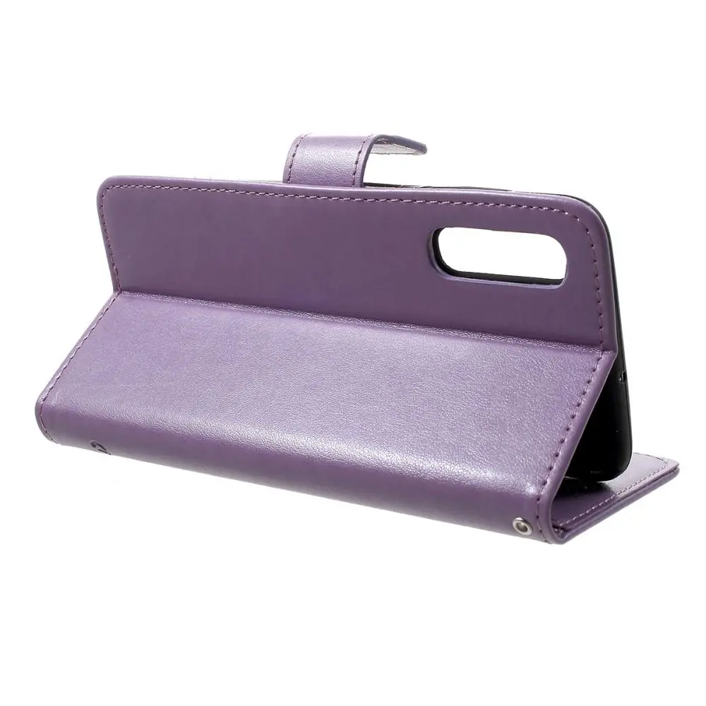 Läderfodral Fjärilar Samsung Galaxy A50 Lila