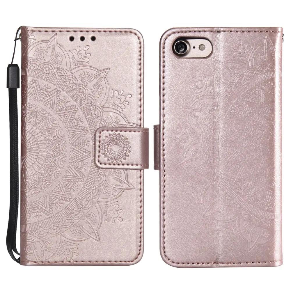 Læderetui Mandala iPhone 17e Rose guld