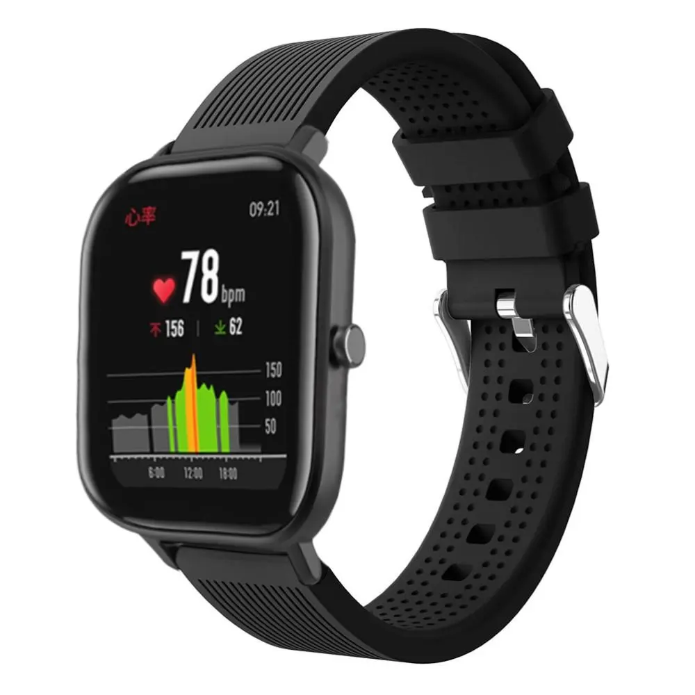 Rem af silikone til Amazfit GTS/GTS 2 Sort