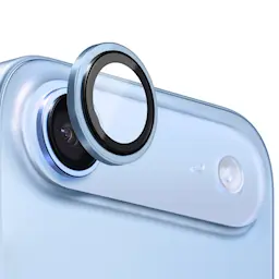 iPhone Air Linsskydd härdat glas med aluminiumram, Blå