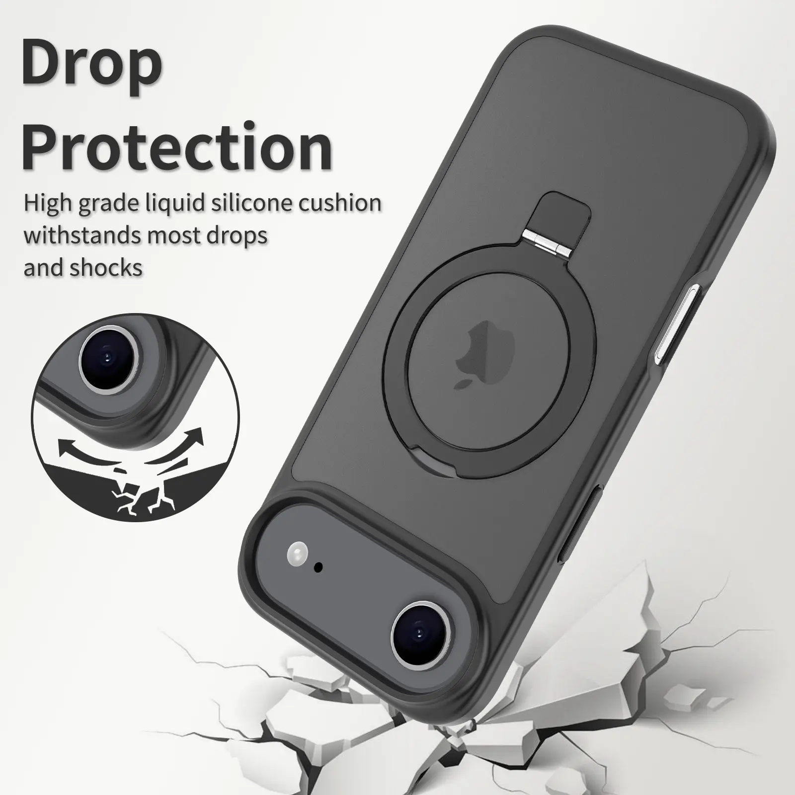 Hybridskal Magnetic Ring iPhone Air Svart