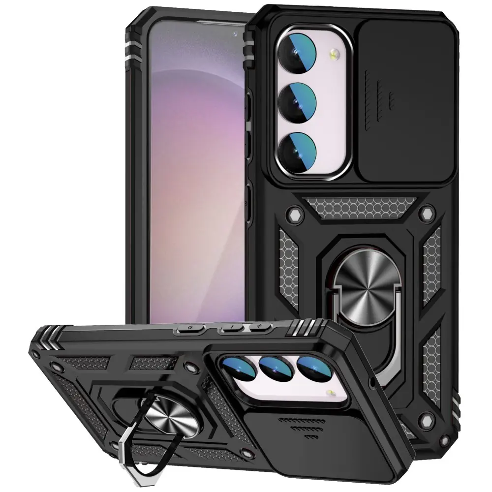 Hybridcover Ring + Kamerabeskyttelse Samsung Galaxy S23 FE Sort