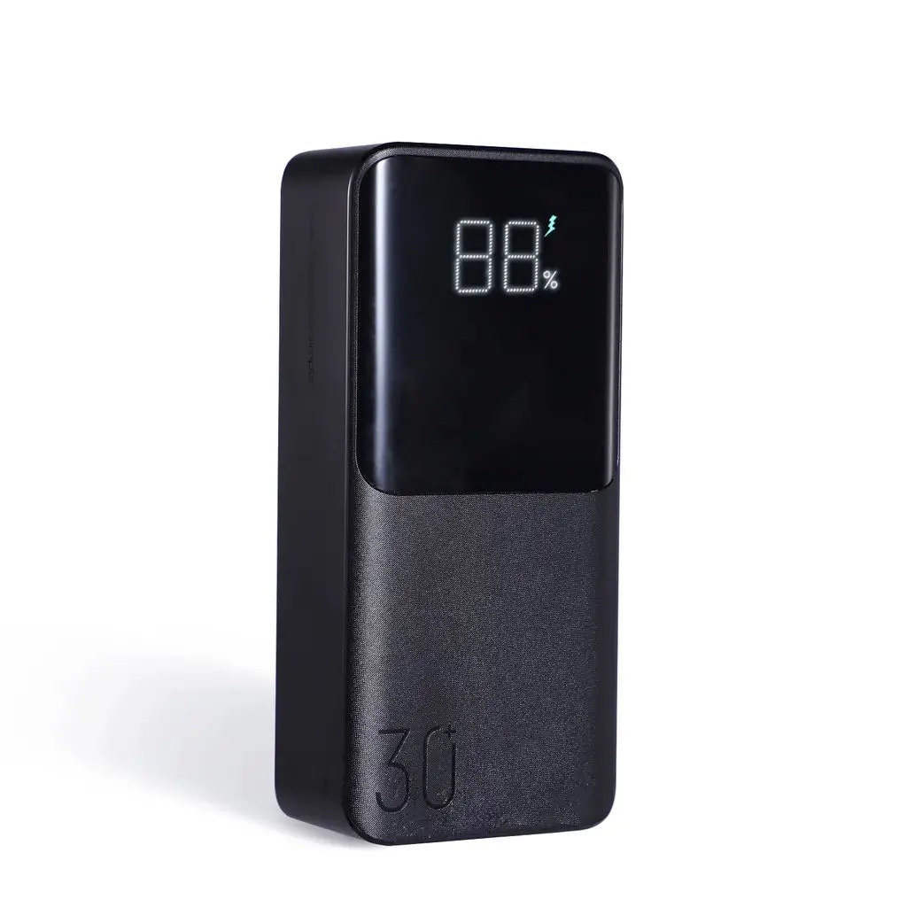Supersnabb LED Powerbank 30000 mAh 22.5W - Trippel utgång Svart