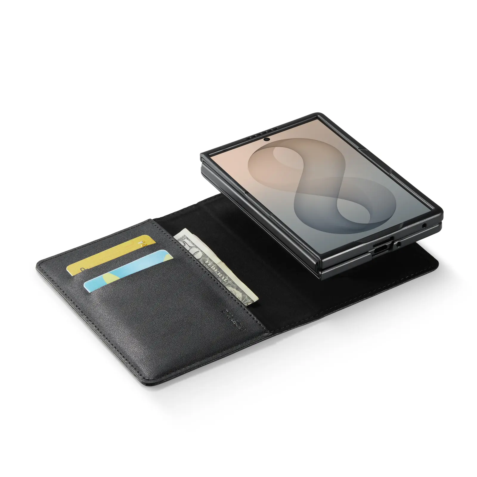Äkta Läderfodral Samsung Galaxy Z Fold 8 Svart