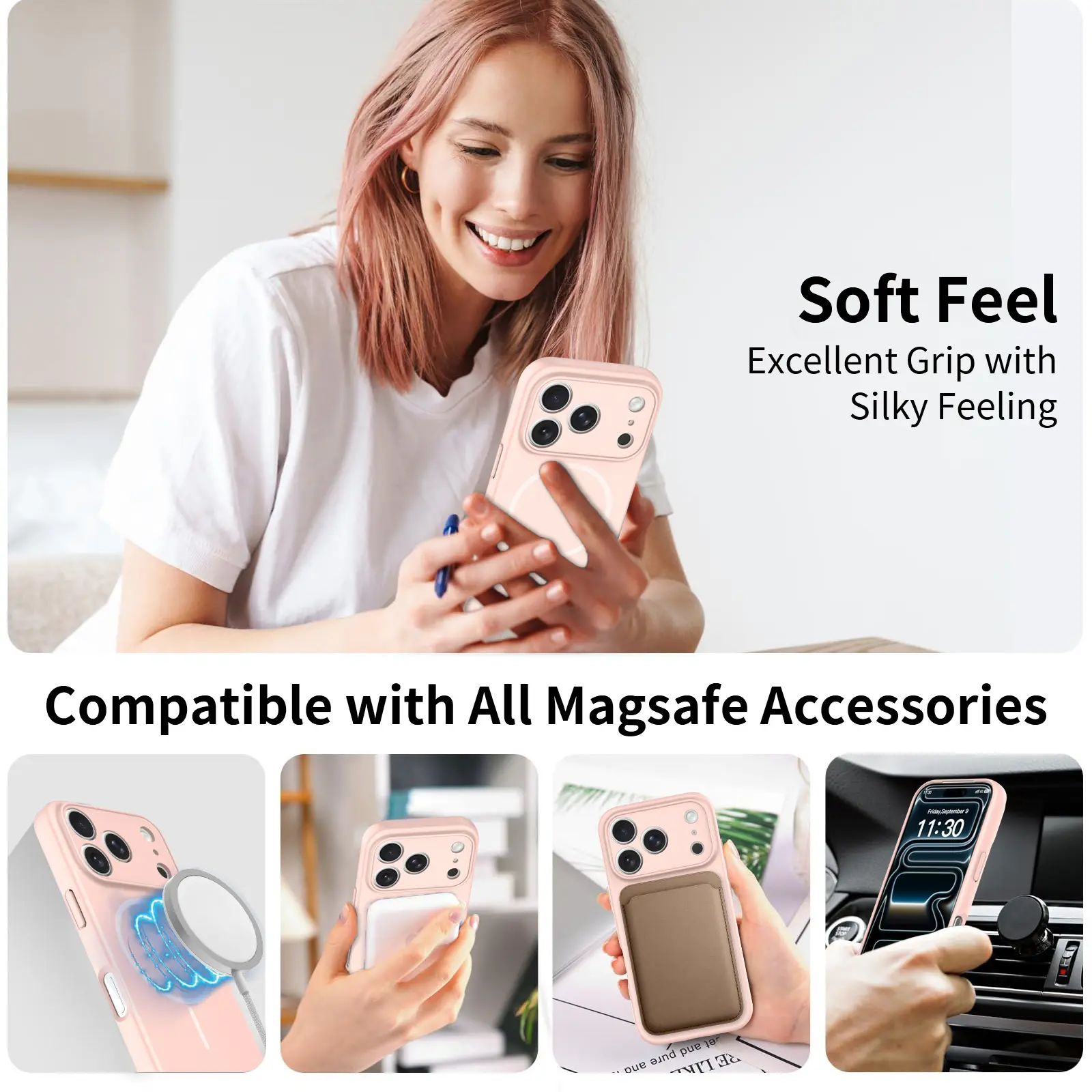 MagSafe-skal SoftArmor iPhone 18 Pro Rosa