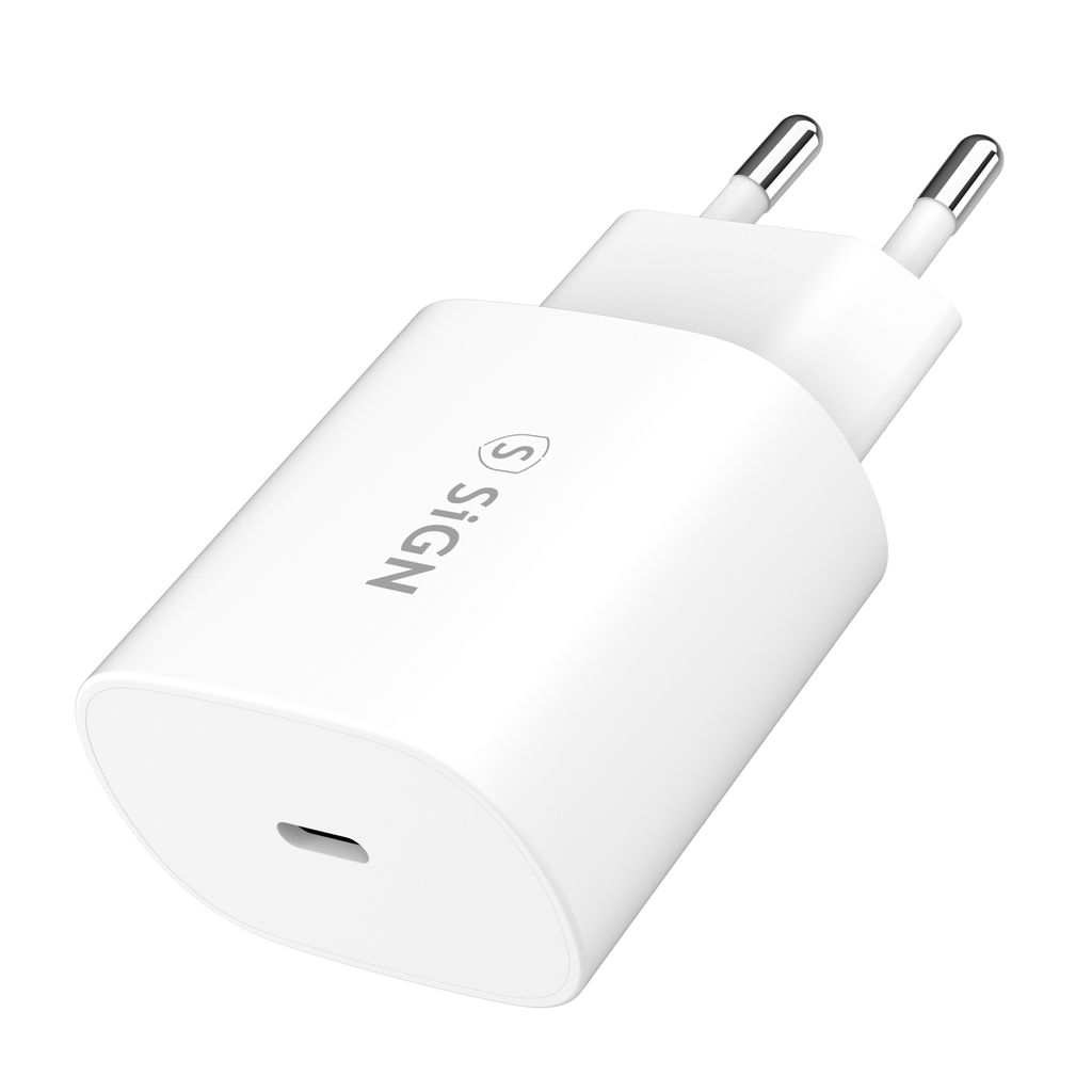 SiGN USB-C Vegglader PD 25W, Hvit