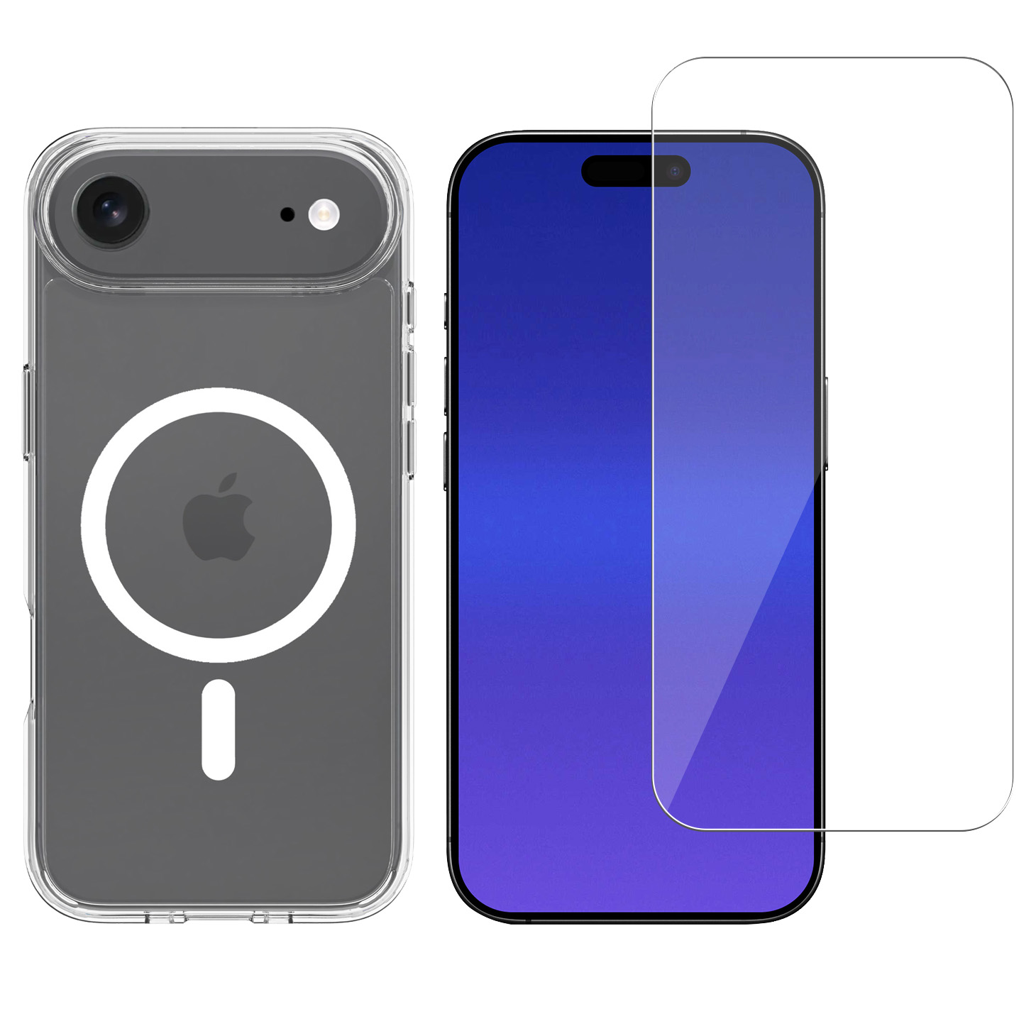 Mobique iPhone Air MagSafe hybrid-deksel + Skjermbeskytter herdet glass
