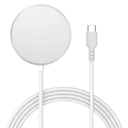 Apple iPhone 16 Qi2 magnetisk trådløs oplader 15W, Hvid