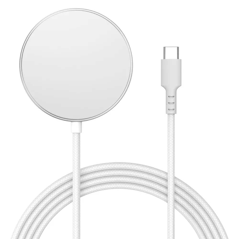 Qi2 15W MagSafe Trådløs Opladeplade hvid