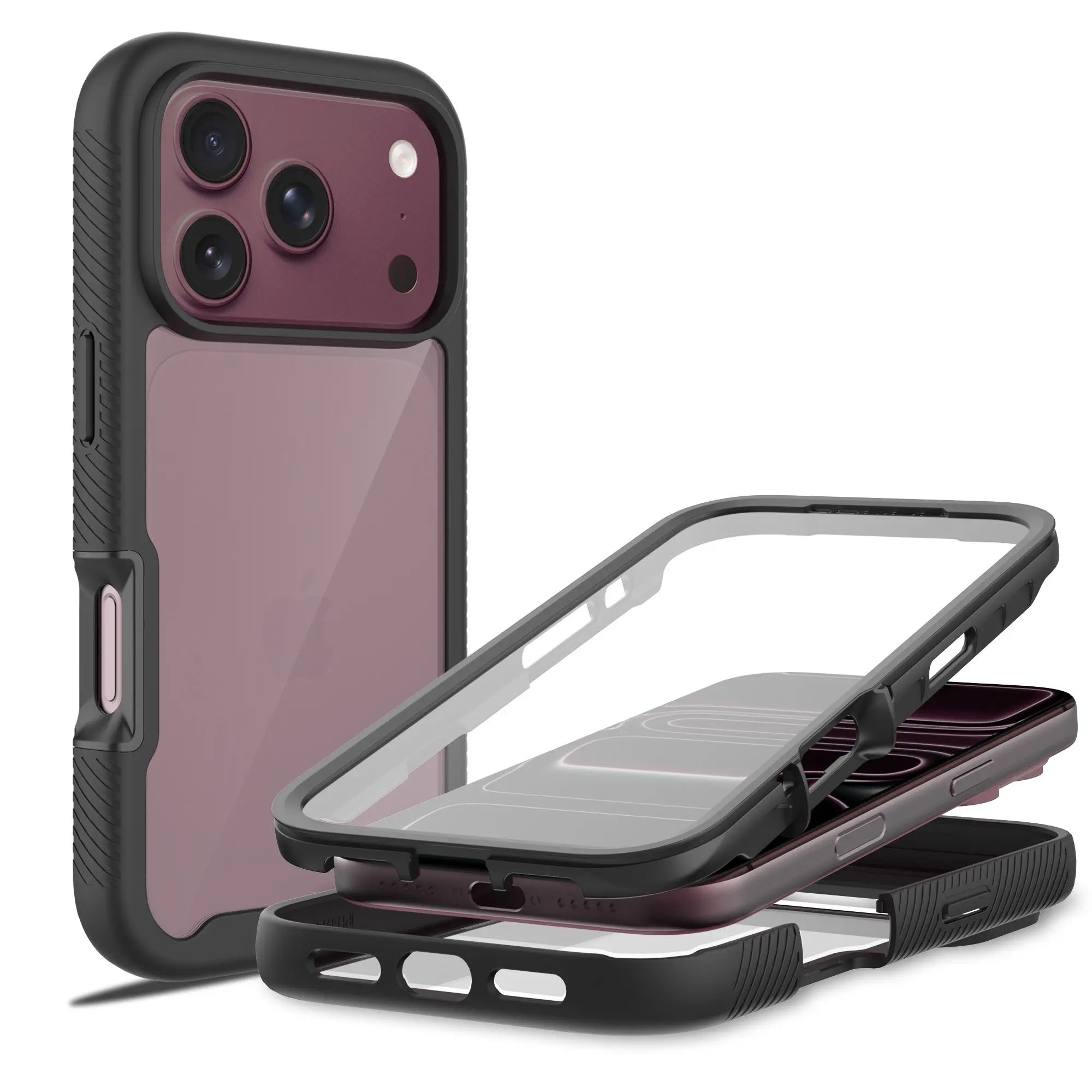 Full Protection Case iPhone 18 Pro Max Sort/gennemsigtig