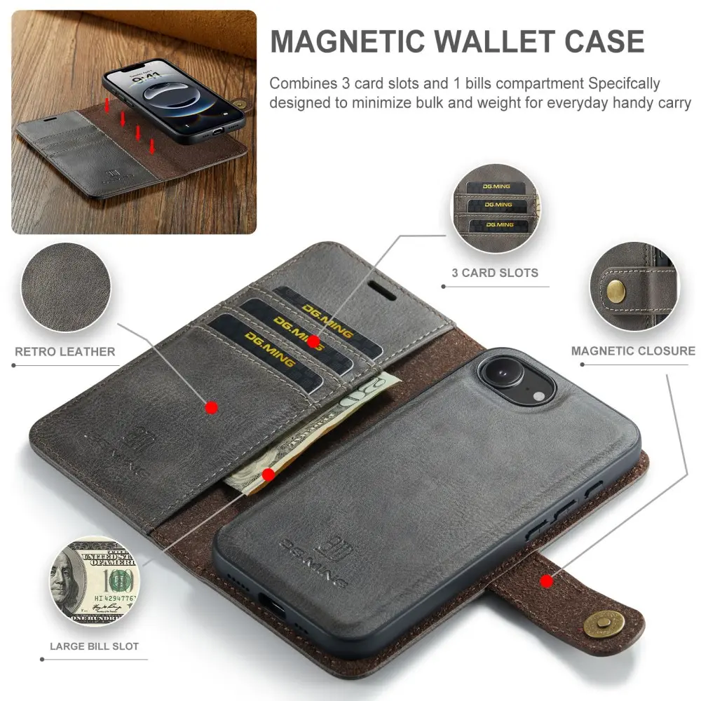 Magnet Wallet iPhone 17e Brown