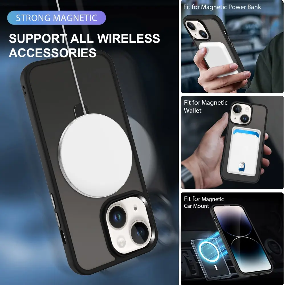 Hybridskal Magnetic Ring iPhone 15 Plus Svart