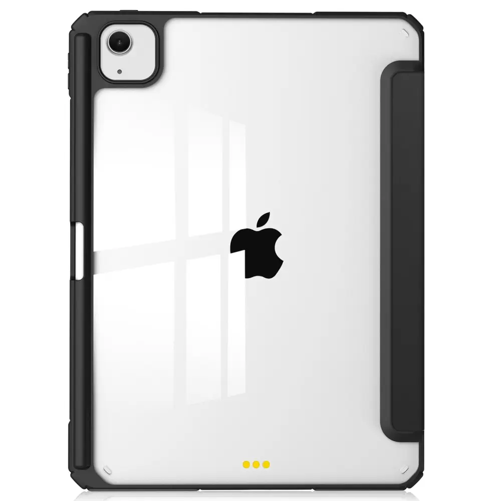 Apple iPad Air 13 2nd Gen (2025) Fodral Tri-fold med Pencil-hållare Svart/transparent