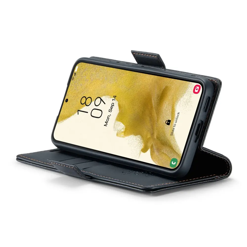 Slim Plånboksfodral RFID-skydd Samsung Galaxy S22 Svart