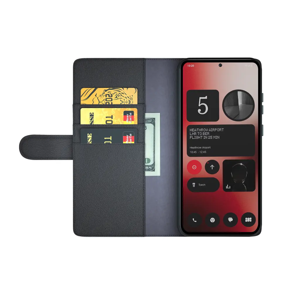 Äkta Läderfodral Nothing Phone 2a Svart