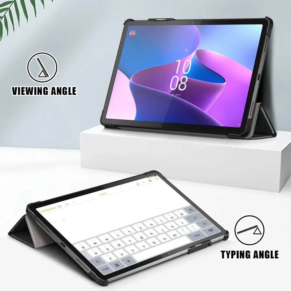 Lenovo Tab P11 Pro (2nd Gen) Fodral Tri-fold med Pencil-hållare Svart