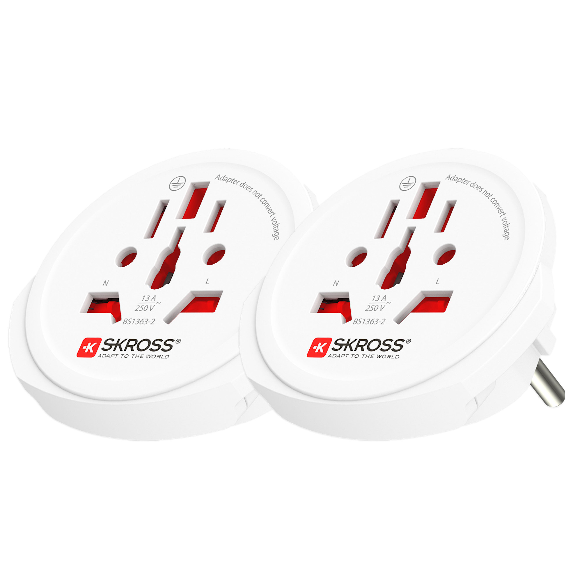 2-pack Reseadapter Världen till Europa