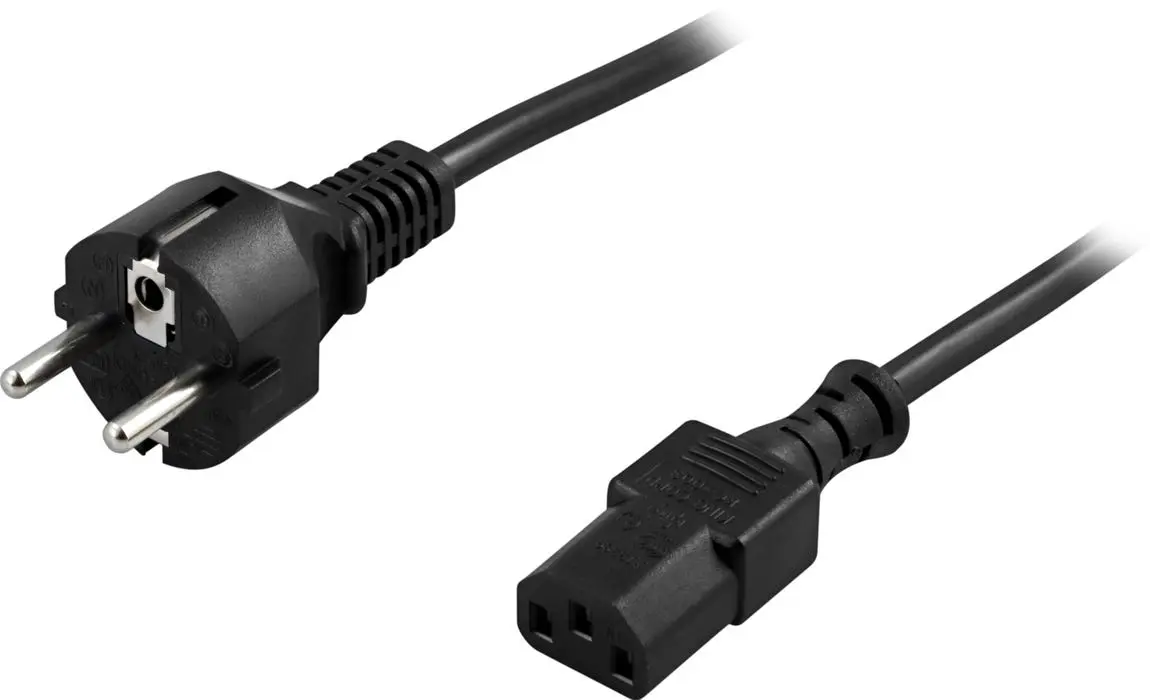 Apparatkabel rak CEE 7/7 till IEC C13 2m Svart