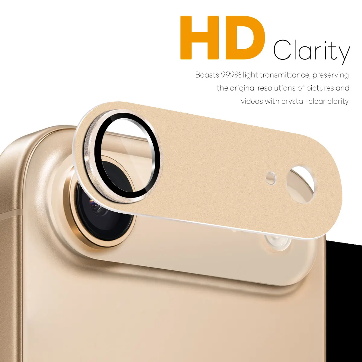Kameraskydd Härdat Glas Metall iPhone Air Guld