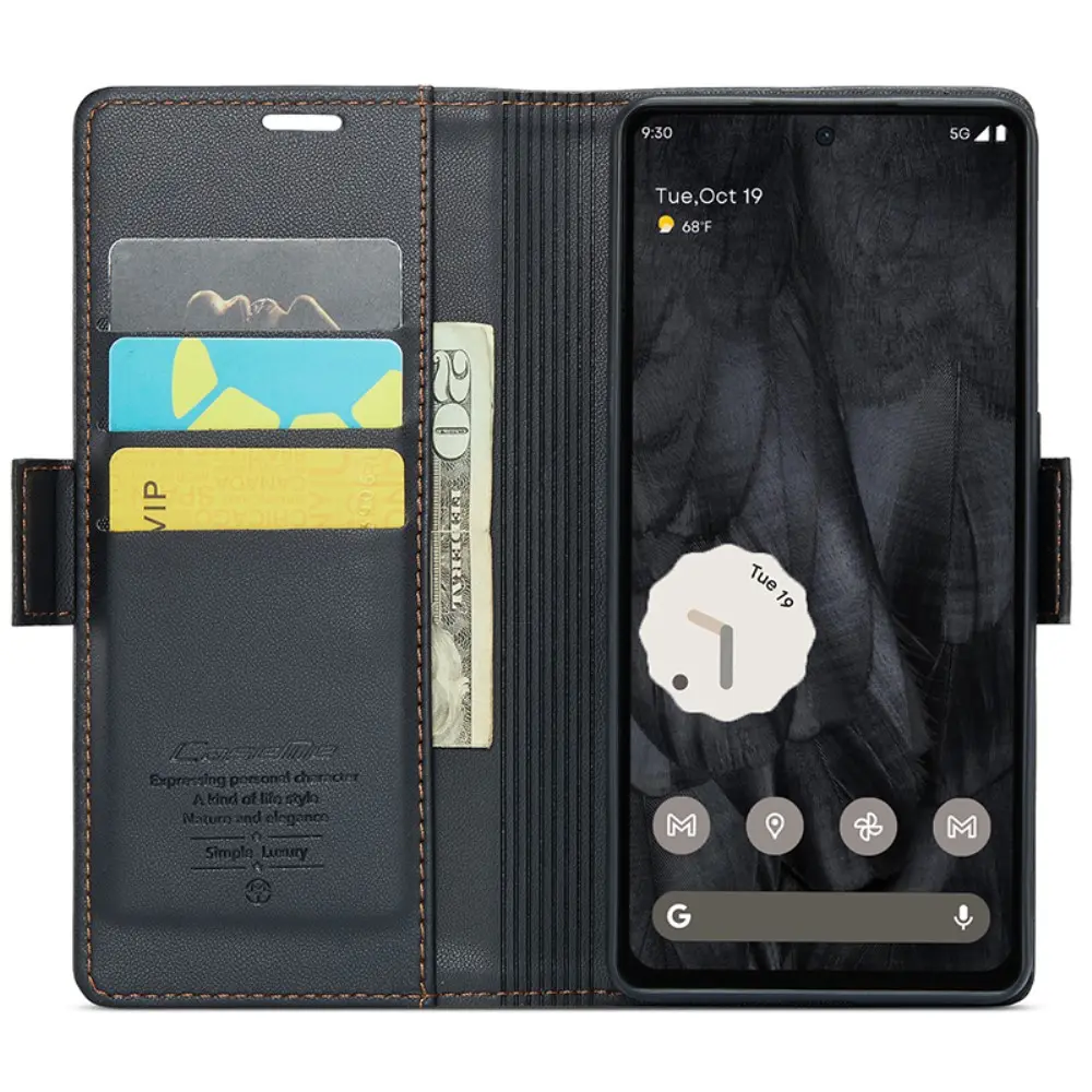 Slim Plånboksfodral RFID-skydd Google Pixel 8 Pro Svart