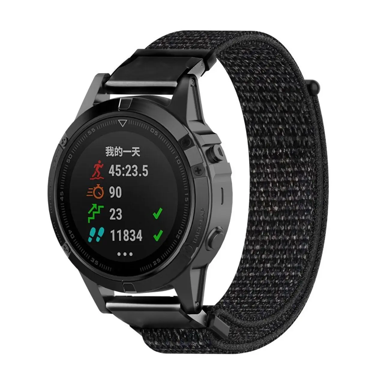 Nylonurrem Garmin Fenix 5/Fenix 5 Plus Sort