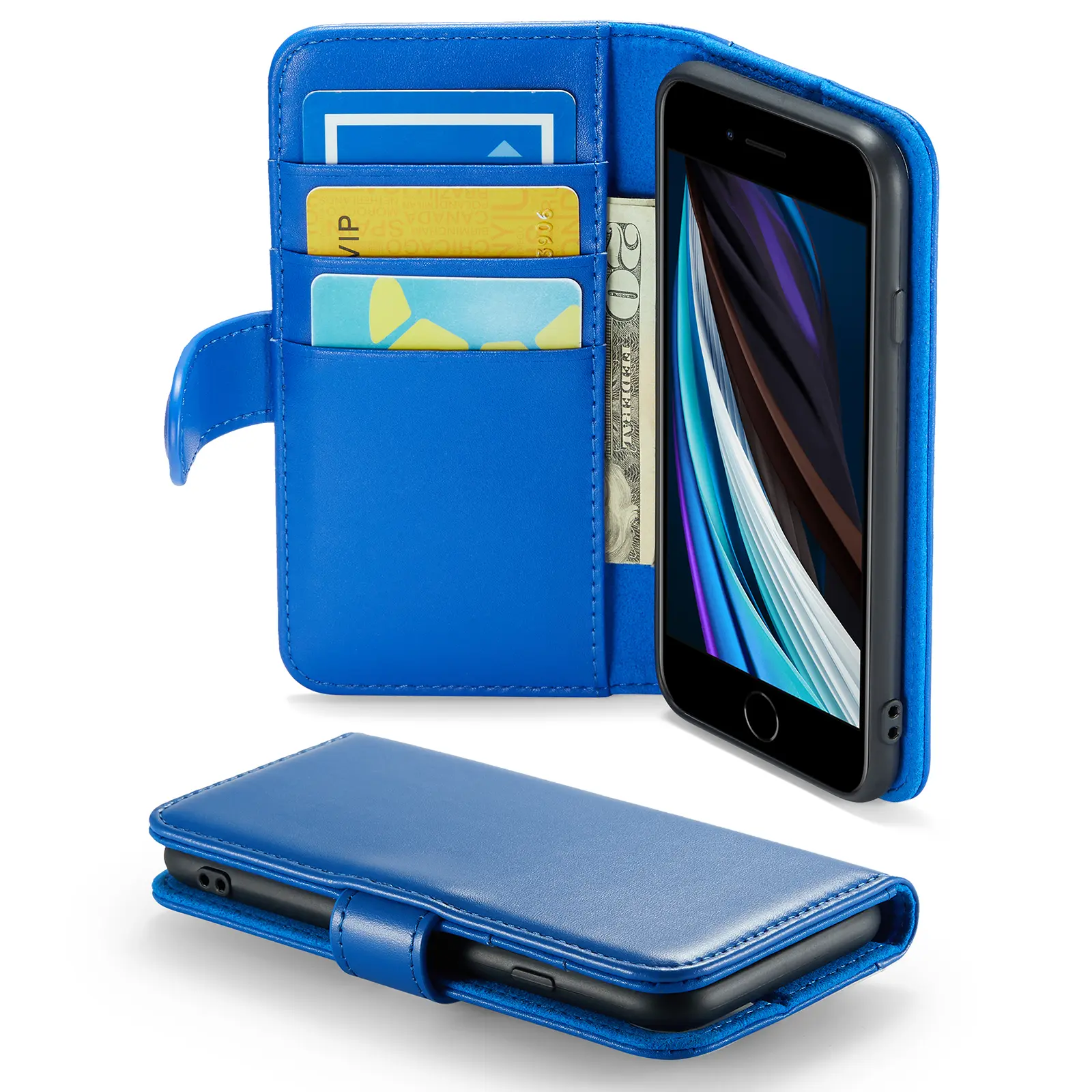 Ægte Læderetui iPhone SE 2022 Blå