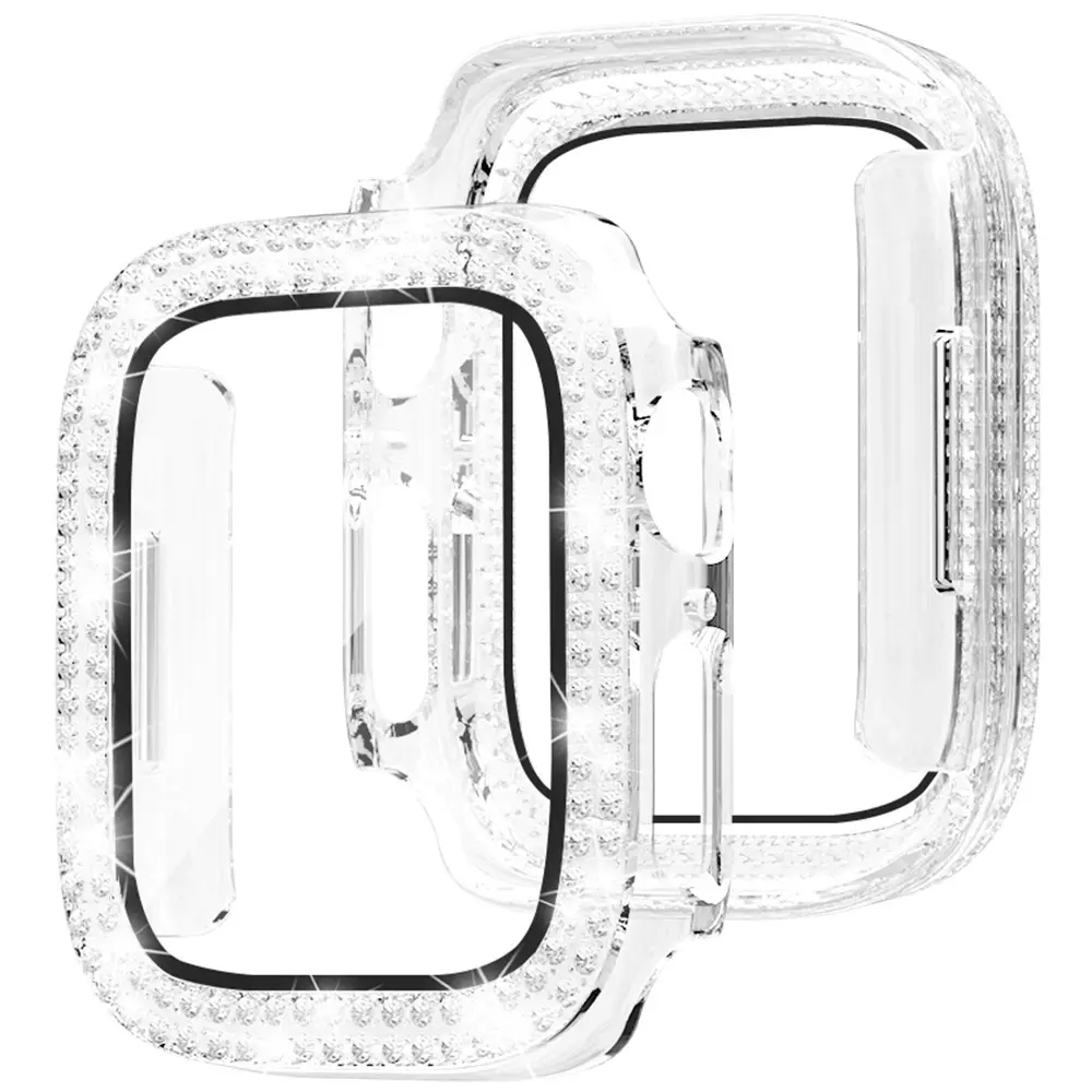 Full Cover Case Rhinestone Apple Watch SE 3 40mm Genomskinlig