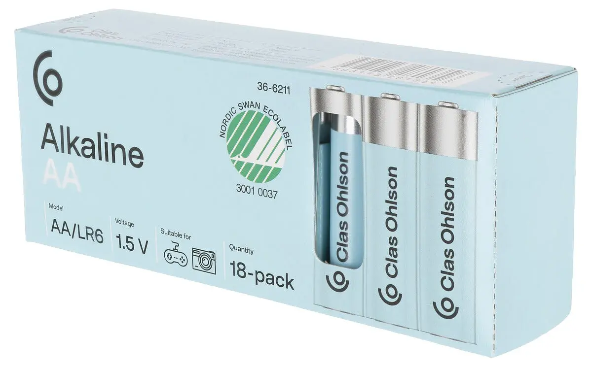 Alkalisk AA-batteri LR6 (18-pack)