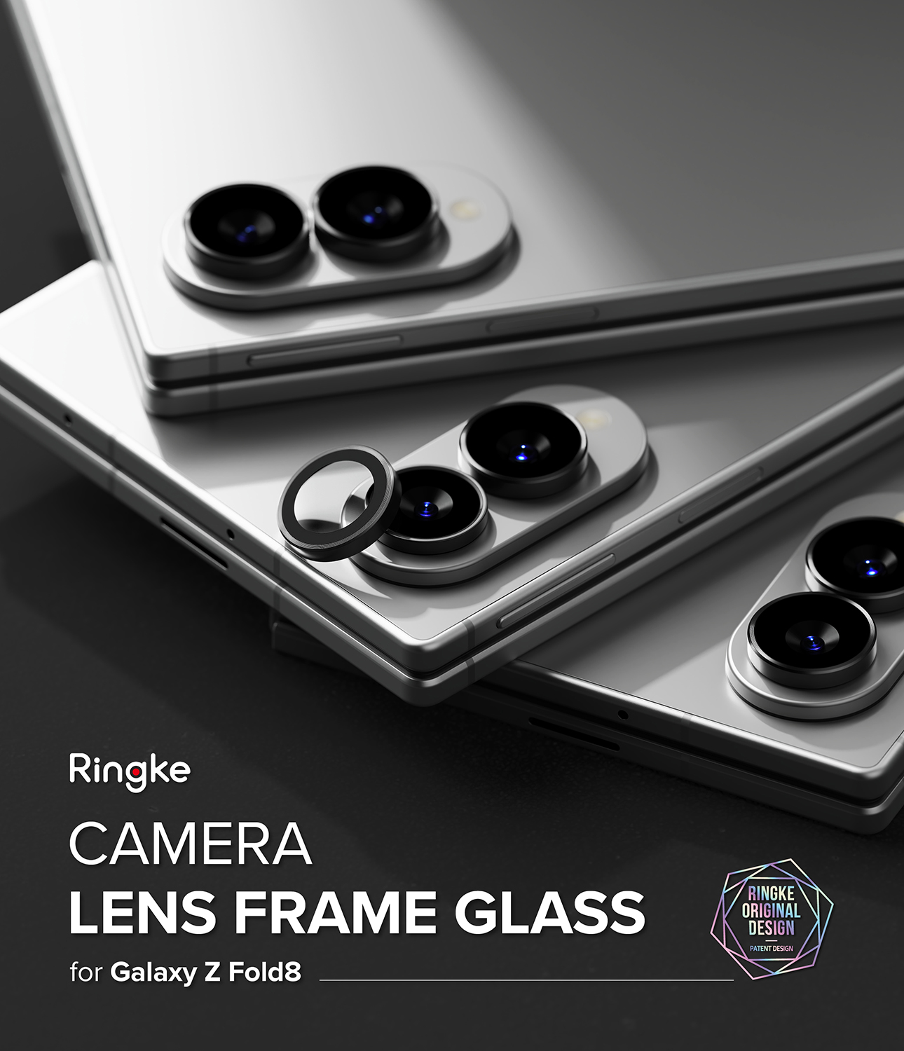 Camera Lens Frame Glass (2-pack) Samsung Galaxy Z Fold 8 Black