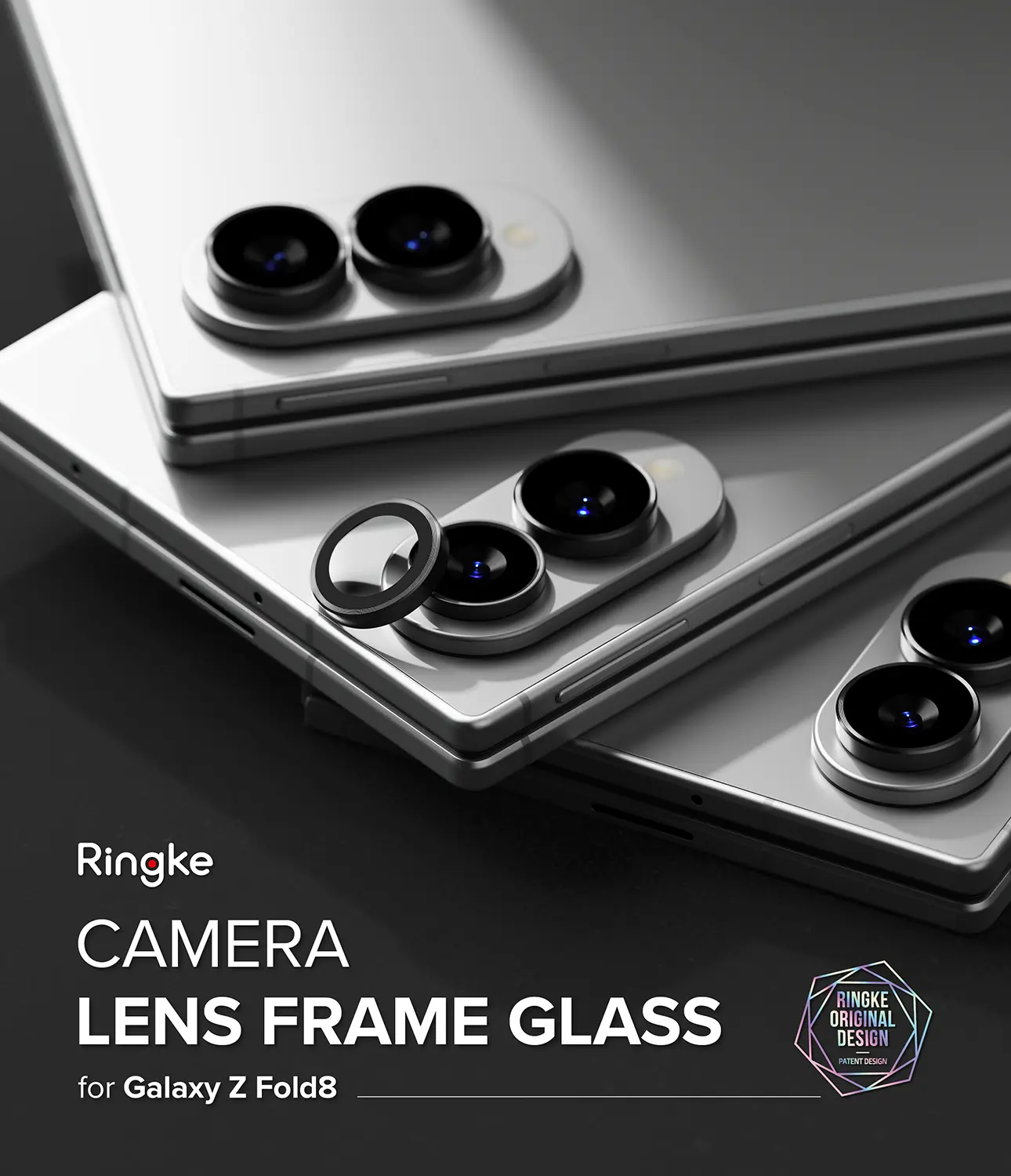 Camera Lens Frame Glass (2-pack) Samsung Galaxy Z Fold 8 Black