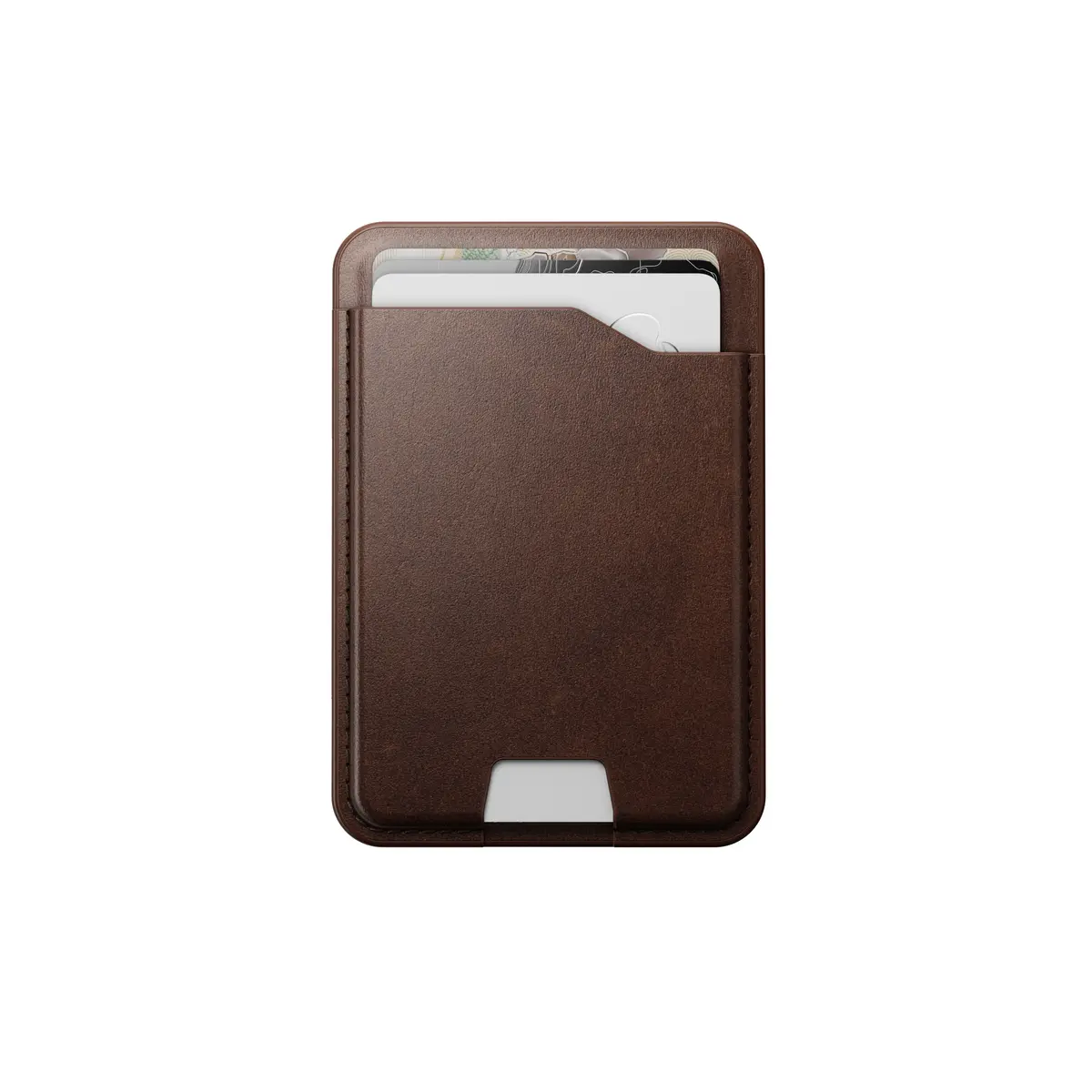 Mag Wallet with Tracking Horween Leather Rustic Brown