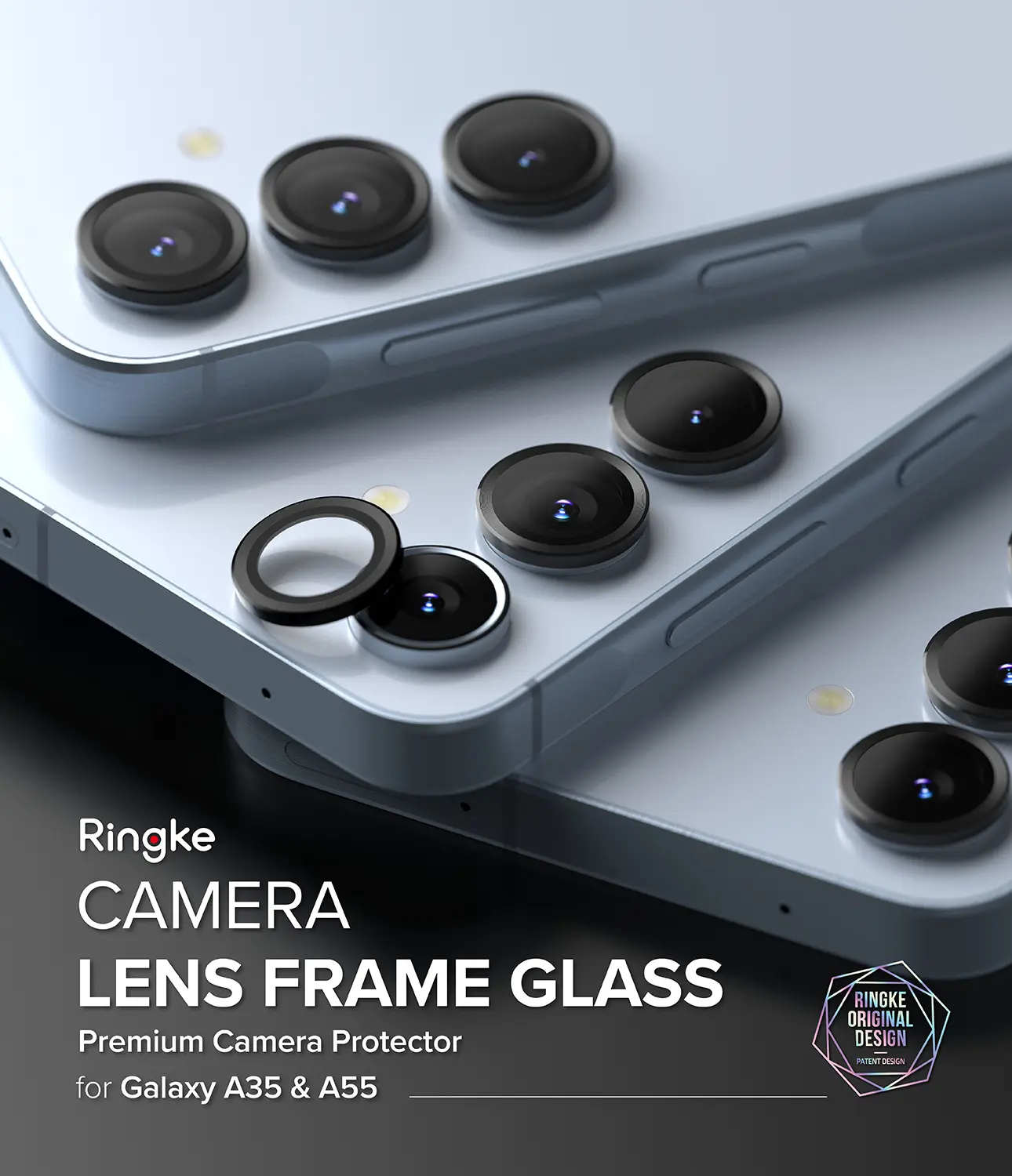 Camera Lens Frame Glass Samsung Galaxy A35 Svart