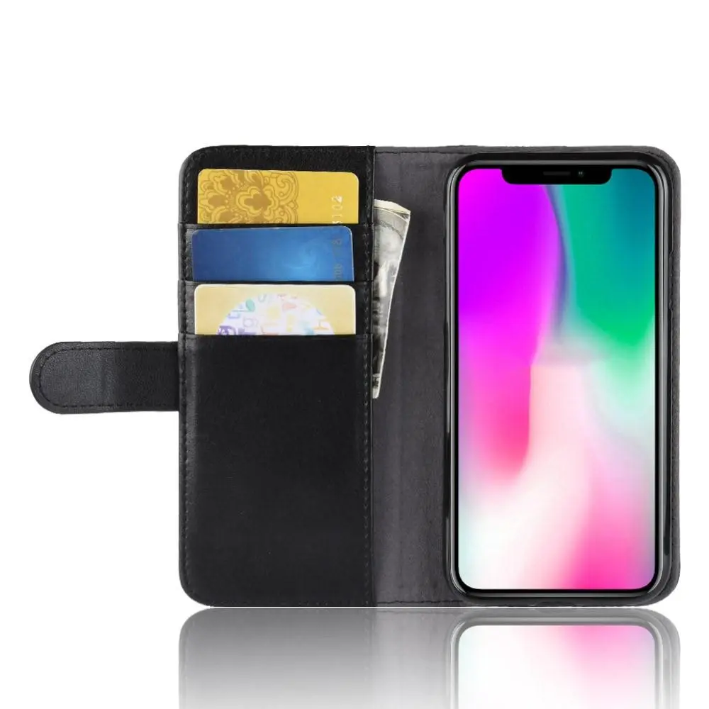 Äkta Läderfodral iPhone Xr Svart