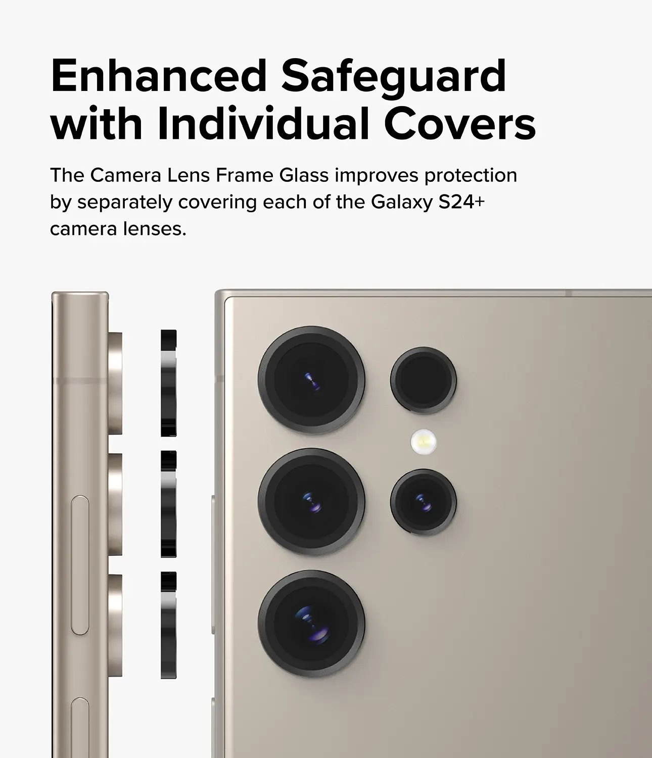 Camera Lens Frame Glass Samsung Galaxy S24 Ultra Svart