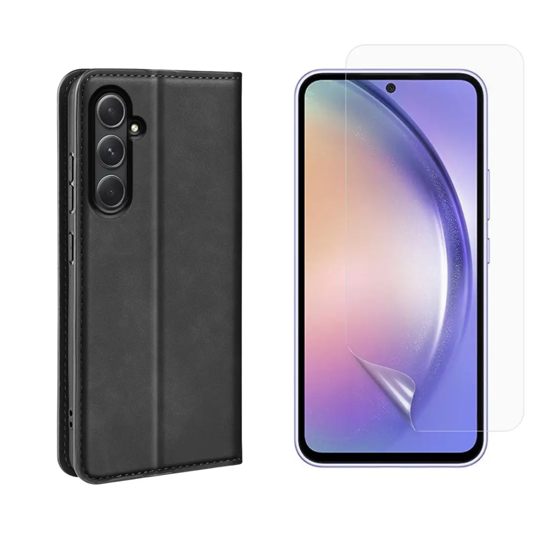 Samsung Galaxy A55 Kit med Tunt fodral och Skärmskydd